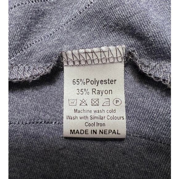 Unique Textured Tank Tunic Shirt Pockets Sz M Gray Blue Lagenlook Cosplay Unique - Picture 6 of 9